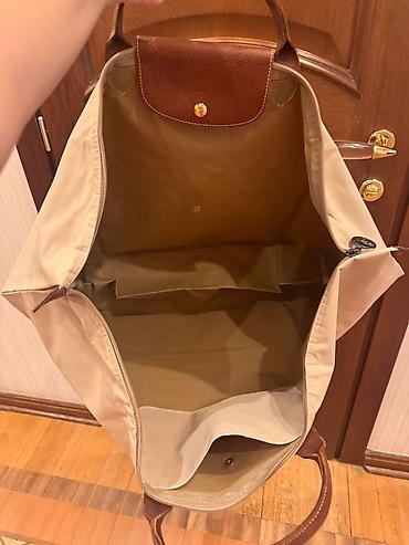deri çanta: Longchamp original Bej rəngli böyük ölçülü tote/aller-retour tipli — 10