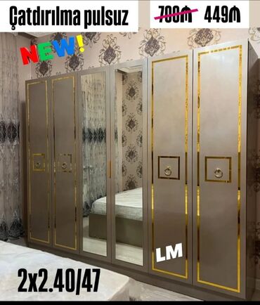 Dolablar: Açılan, 6 qapı Düz dolab, Qarderob, paltar dolabı — 2