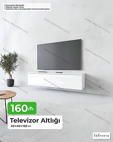xonca altligi: Televizor altlığı – asma model Ölçülər: 40×40×160 sm Material: 18 — 1
