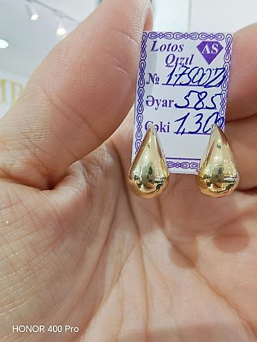 Zərgərlik əşyaları: Sırğa, Sarı qızıl, 585 Əyar, 1300 g — 5