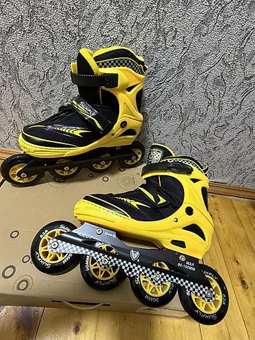 ucuz nike krampon: Uşaq üçün tənzimlənən inline konkisürüş ayaqqabıları – sarı/qara — 2