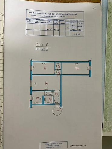 1: 3 комнаты, 58 м², Ата-Тюрк парк Индивидуалка, 1 этаж, Евроремонт — 7