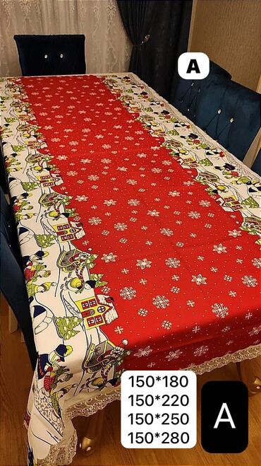 Süfrələr: Yeni il temalı süfrələr - Naqışlar: şam ağacı, şamlar, qırmızı-yaşıl — 2