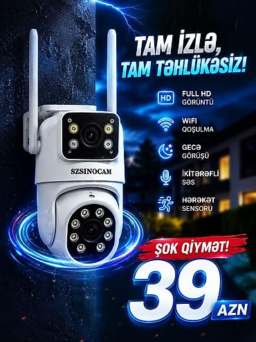 fırınlar: Təhlükəsizlik kameraları 📹 SZSINOCAM 2 Linzalı Wi-Fi Təhlükəsizlik — 4