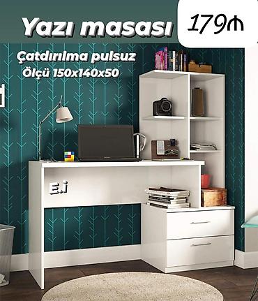 Мебель на заказ: Yazı masası – funksional iş və təhsil guşəsi üçün rahat seçim. Ağ — 1