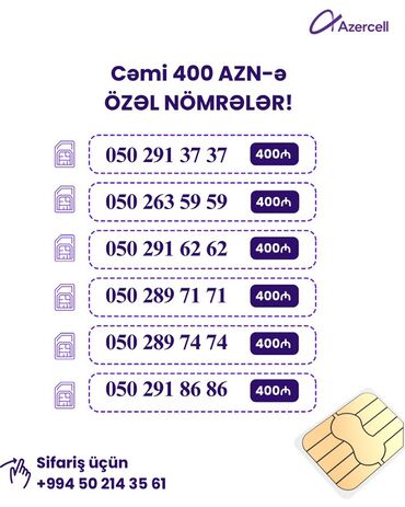 Başqa xidmətlər: Xüsusi Azercell nömrələri – rəsmi adınıza rəsmiləşdirmə ilə. Təklif — 6
