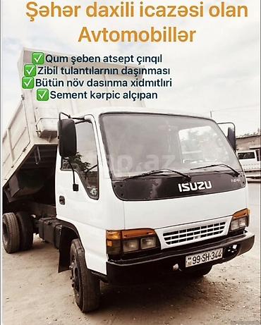 Автоуслуги: Qum, çınqıl, şeben,kubik və atsep materiallarının çatdırılması və — 2