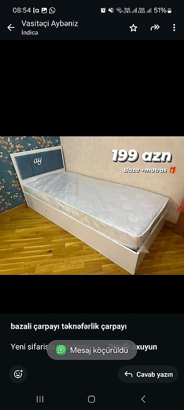 astar uzluk: Birnəfərlik, Bazalı, Pulsuz matras, Siyirməsiz — 3