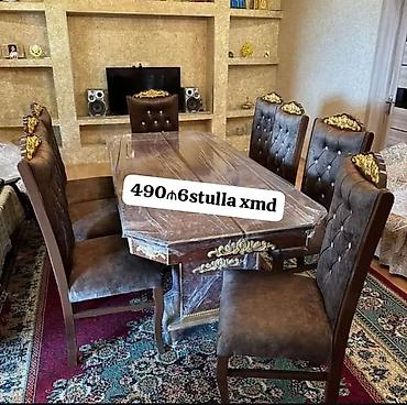 stul restoran: Qonaq otağı üçün, Yeni, Açılmayan, Dördbucaq masa, 6 stul — 1