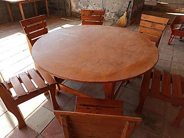 bag stullari: Balkon üçün, İşlənmiş, Açılmayan, Yumru masa, 6 stul — 1