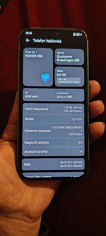 bakcell klass 10 yenilemek: Honor X8b, 128 GB, rəng - Yaşıl — 3