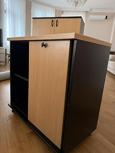 arakesmə: Ofis/ev üçün kompakt şkaf - Material: laminat (açıq palıd rəngli ön — 4