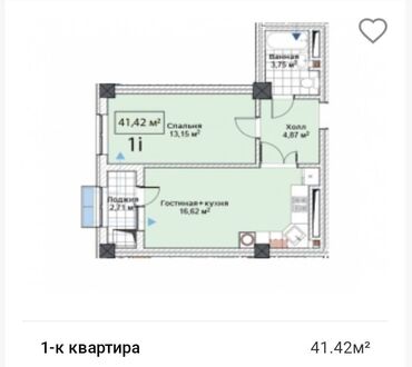 Продажа квартир: 1 комната, 41 м², Элитка, 6 этаж, ПСО (под самоотделку)