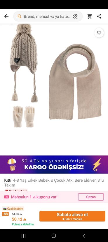Baş geyimləri: Kitti 4-8 yash