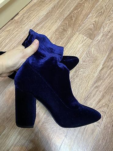 Сапоги: Сапоги, 36, Zara, Б/у, цвет - Синий, Самовывоз, Платная доставка — 1