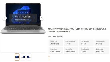 hp bilgisayar fiyatlari: TV Acer televizor HP 255 G9 6Q8N2ESE2 AMD Ryzen 5 5625U 16GB 256SSD