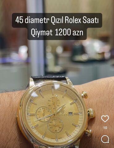 купить золотую цепочку в баку: Rolex qızıl saatı.loqosu olan zümrüd yaşıl rəngli qutu və çanta dəsti