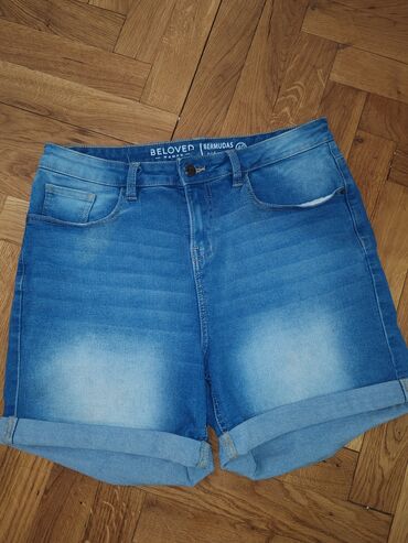 bermude legen: L (EU 40), Jeans, color - Light blue, Single-colored