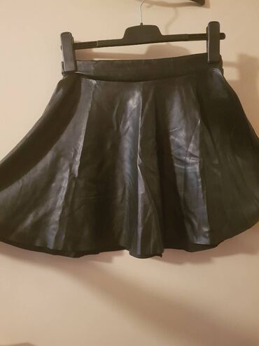 crna satenska suknja: M (EU 38), Mini, bоја - Crna