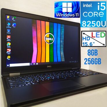 где можно продать ноутбук: Ноутбук, Dell, 8 ГБ ОЭТ, Intel Core i5, 15.6 ", Колдонулган, Татаал эмес тапшырмалар үчүн, эс тутум SSD