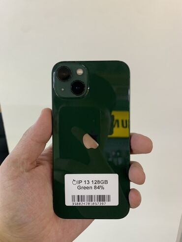 iphone 13 pro max в рассрочку бишкек: IPhone 13, Колдонулган, 128 ГБ, Жашыл, Кулакчындар, Заряддоочу түзүлүш, Коргоочу айнек, Бөлүп төлөө менен, 84 %