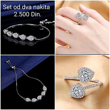 sat: Elegantni posrebreni set od dva nakita sa žigom S925 od hirurskog — 2