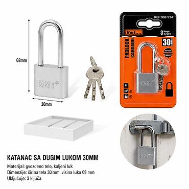 KMT Četvrtasta brava 30 mm – Katanac sa dugim lukom - Brend: Kmt