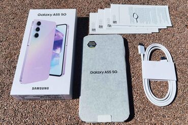 samsung galaxy 8: Samsung Galaxy A55, 256 GB, rəng - Qara, Sensor, Barmaq izi, Simsiz şarj