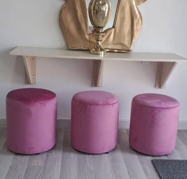 Pufiklər: Pufik oturacaq, Vеlur parça, rəng - Çəhrayı — 1