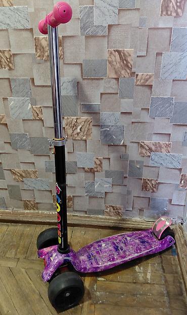 mi scooter: Uşaq skuterİ – 3 təkərli, bənövşəyi “qalaktika” naxışlı gövdə Az — 3