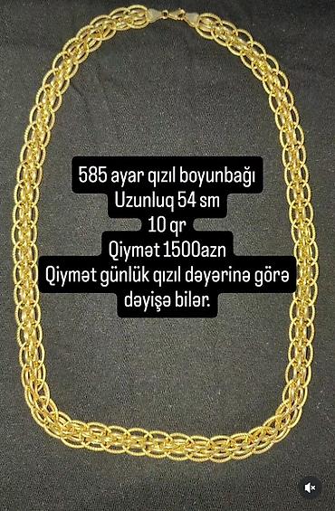 Boyunbağılar: Boyunbağı, Sarı qızıl, 585 Əyar, 10 g, Ödənişli çatdırılma — 1