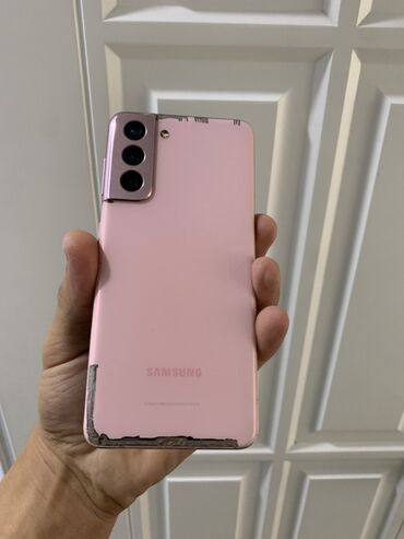 телефоны 3000: Samsung Galaxy S21, Колдонулган, 256 ГБ, түсү - Кызгылт, 1 SIM, eSIM