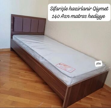 Sifarişlə çarpayılar: Birnəfərlik, Bazasız, Pulsuz matras, Siyirməsiz, Taxta