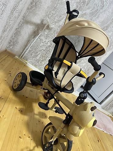 Uşaq dünyası: Uşaq üçtəkərli velosipedi – bej rəng, ayıları xatırladan ön panel — 4