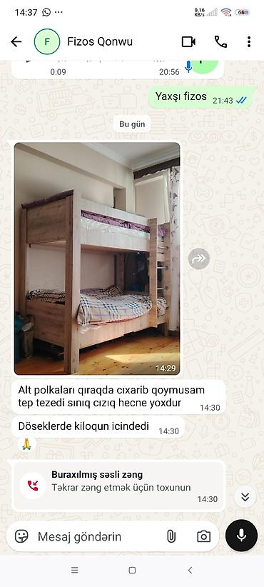 usaq carpayi: İki mərtəbəli çarpayı dəsti - Material: ağac teksturalı MDF/laminat — 1
