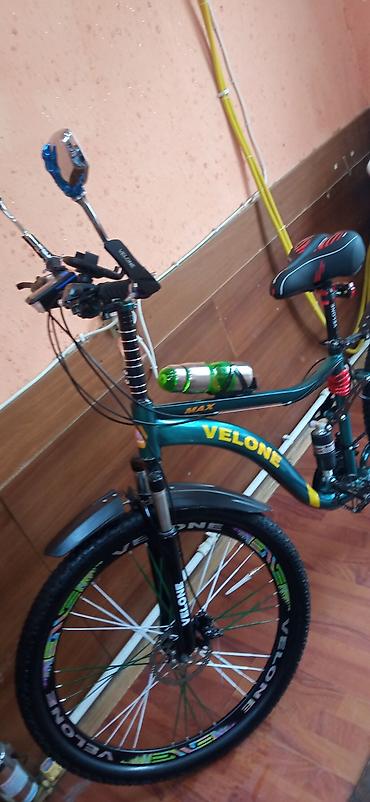 teker velosiped: Velone dağ velosipedi - Çərçivə: amortizatorlu (full-suspension) — 3