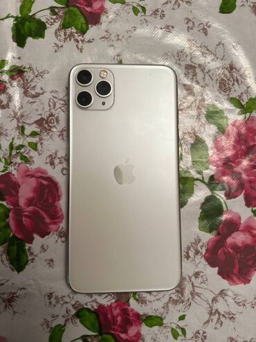Apple iPhone: IPhone 11 Pro Max, Б/у, 64 ГБ, Серебристый, Зарядное устройство, Защитное стекло, Чехол, 74 %