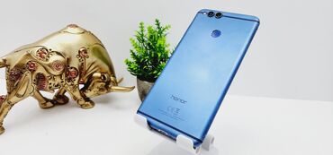 кнопочные телефон: Honor X7, Б/у, 64 ГБ, цвет - Синий, 2 SIM