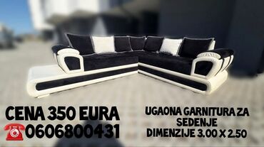 Ugaone garniture: Ugaona garnitura za sedenje Ugaona je od eko koze kombinacijom — 5