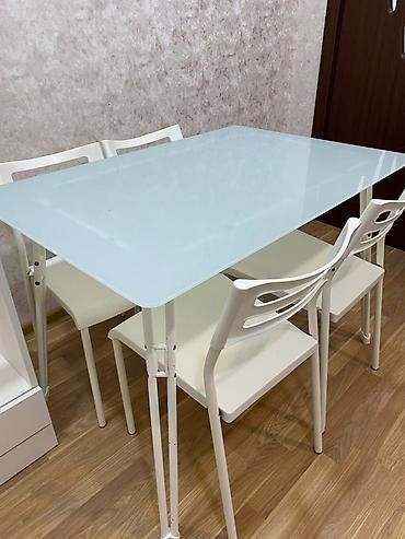 Mətbəx üçün, İşlənmiş, Dördbucaq masa, 4 stul