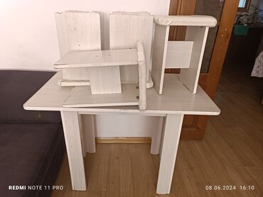 мебель из палет: Кухонный Стол, цвет - Белый, Б/у