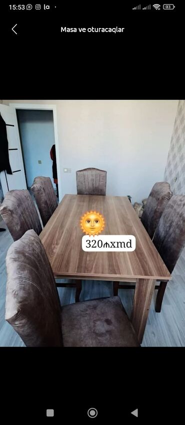 ucuz stol stul: Прямоугольный стол, Для гостиной, 6 персон