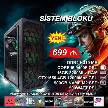 uşaq tableti: Sistem Bloku "Revenge DDR4 Gaming Core i5 9400F GTX1650” ⭐Tək Sistem