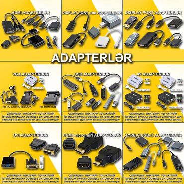 Operativ yaddaş (RAM): Adapterlər 🚚Metrolara və ünvana çatdırılma var, ❗ÖDƏNİŞLİDİR❗