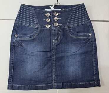 женские джинсы на резинке: Юбка, Модель юбки: Прямая, Мини, Джинс, По талии