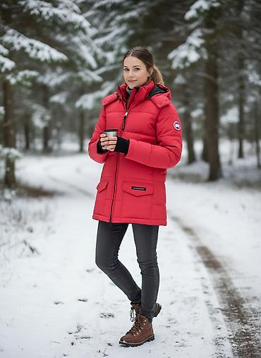 белый пуховик: Зимняя куртка-пуховик Canada Goose размер L — 1