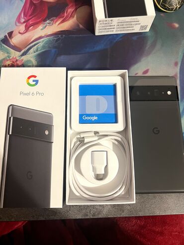 коробки куплю: Google Pixel 6 Pro, Колдонулган, 128 ГБ, түсү - Кара, 2 SIM