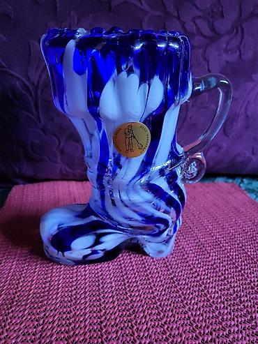 Ostali kućni dekor: Cizma,vaza nova murano,usnama duvano staklo iz 70,80ih. god — 9