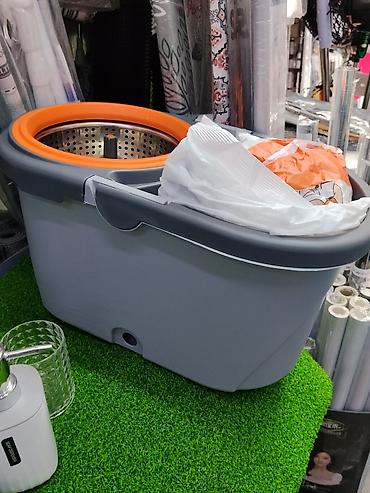 хозяйственная: Ведро с центрифугой для швабры (spin-mop) - Двухсекционная — 1