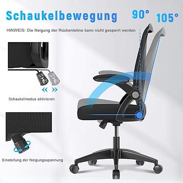 ruckice za namestaj: Ergonomska kancelarijska stolica sa mrežastim naslonom i sklopivim — 9